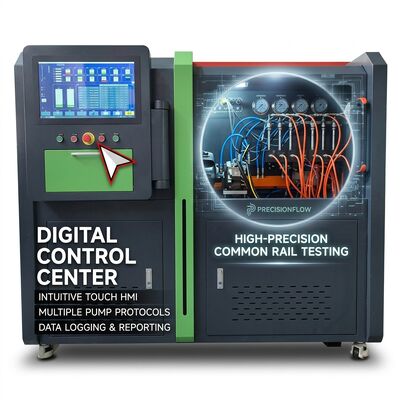 Banc d'essai de pompe Common Rail double station CRP-Duo Plus avec moteur de 11 kW et 2500 bars de pression et imprimante de rapports automatisée